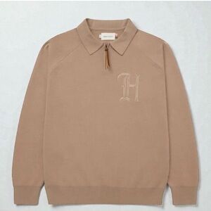Men’s NWT HONOR THE GIFT Quarter Zip Henley Sweater in Clay, Size Medium